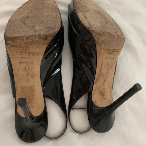 Jimmy Choo Nova patent leather black sling back - Picture 7 of 11
